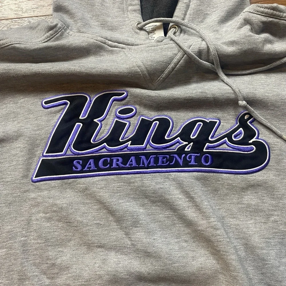 Vtg 90s NBA Sacramento Kings Lee Sport Ringer Hoodie Mens 2XL Sweatshirt